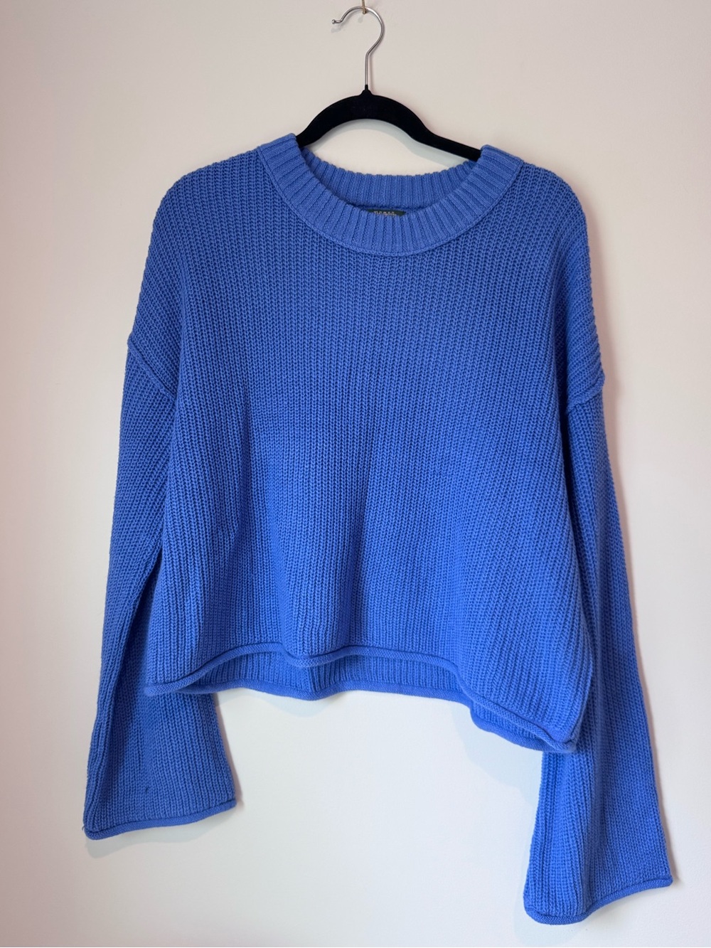 wild fable Blue Cropped Chunky Knit Sweater
